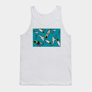 Surfboard Shark Party Tank Top